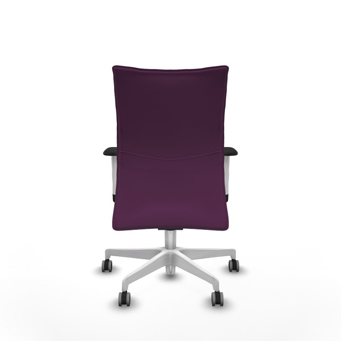 Piqueras Y Crespo Chaise de bureau Albacete confidente, Similicuir Morado, Base Blanche