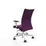 Piqueras Y Crespo Chaise de bureau Albacete confidente, Similicuir Morado, Base Blanche