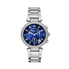 Michael Kors MK6117 avec cadran bleu et bracelet gris