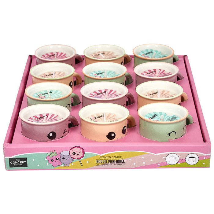 The Concept Factory Bougie Parfumée Kawaii en Tasse en Céramique