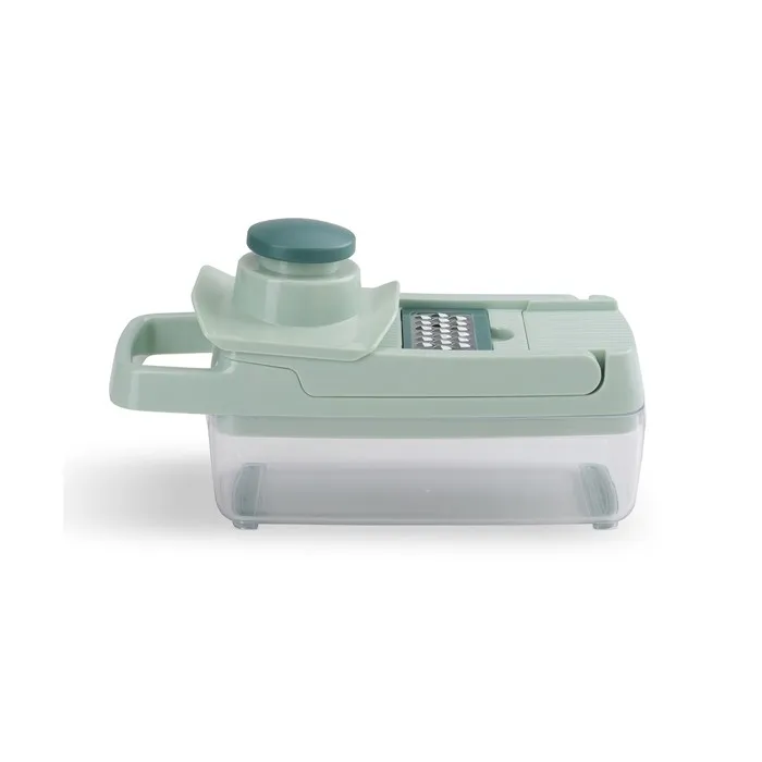 Livoo MEN435 Mandoline Multifonction avec 8 Lames en Acier Inoxydable, Bac de Récupération 1,5 L, Tranche, Râpe, Émince, Compatible Lave-Vaisselle