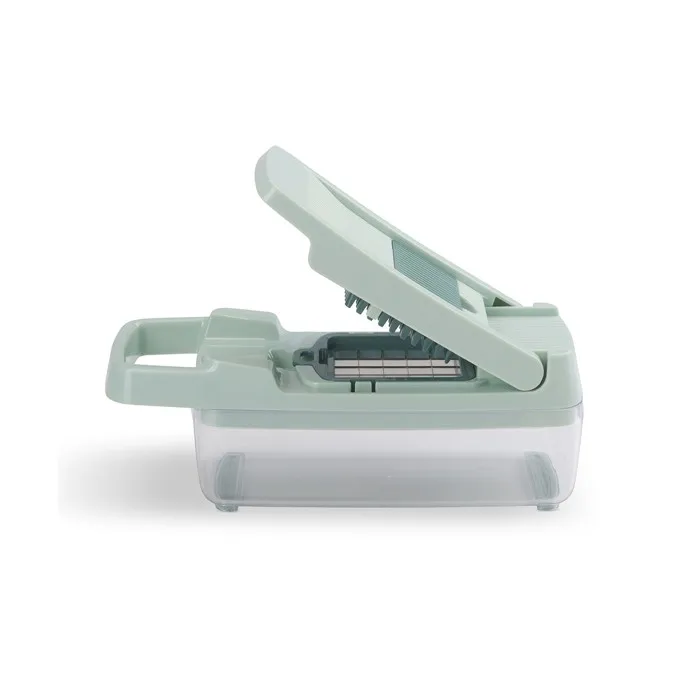 Livoo MEN435 Mandoline Multifonction avec 8 Lames en Acier Inoxydable, Bac de Récupération 1,5 L, Tranche, Râpe, Émince, Compatible Lave-Vaisselle