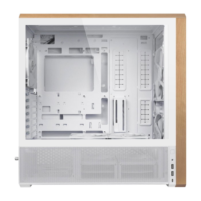 Lian Li Lancool 217 Wood Blanc avec détails en bois