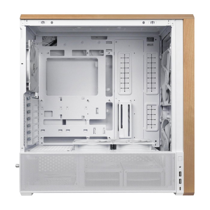 Lian Li Lancool 217 Wood Blanc avec détails en bois