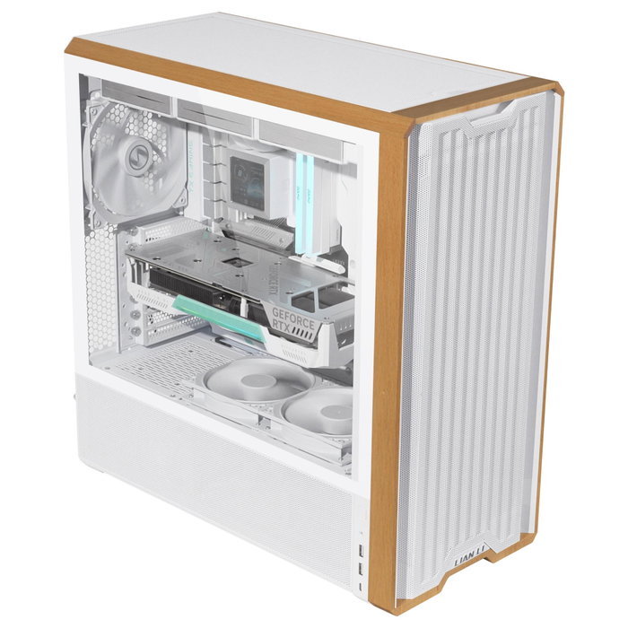 Lian Li Lancool 217 Wood Blanc avec détails en bois