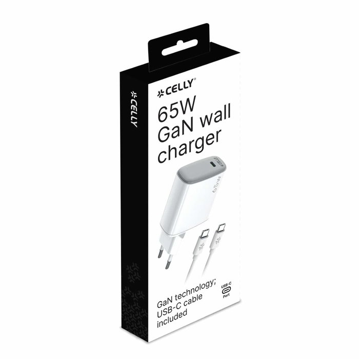 Chargeur mural Celly UPTC1USBC65WCTC Blanc