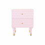 Table de Nuit DKD Home Decor 52 x 42 x 65 cm Métal Rose clair Bois de manguier