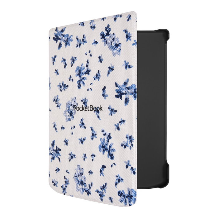 Pocketbook Coque Shell Series Verse + Motif Fleurs Blanc et Bleu 6", pour liseuses Verse