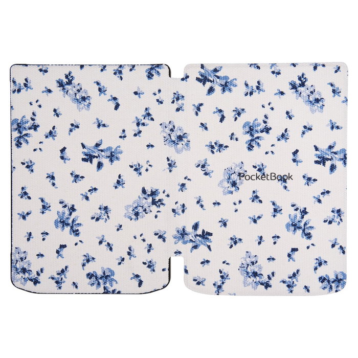 Pocketbook Coque Shell Series Verse + Motif Fleurs Blanc et Bleu 6", pour liseuses Verse