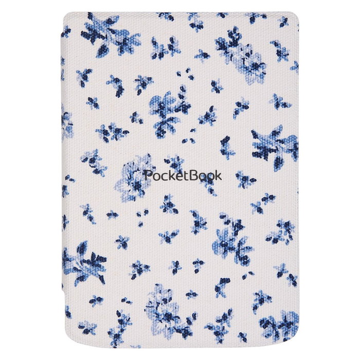 Pocketbook Coque Shell Series Verse + Motif Fleurs Blanc et Bleu 6", pour liseuses Verse