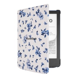 Pocketbook Coque Shell Series Verse + Motif Fleurs Blanc et Bleu 6", pour liseuses Verse