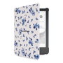 Pocketbook Coque Shell Series Verse + Motif Fleurs Blanc et Bleu 6", pour liseuses Verse
