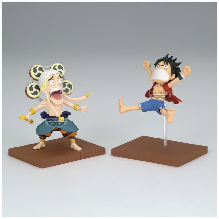 Banpresto Set de figurines Monkey D. Luffy & Enel One Piece World Collectable Log Stories