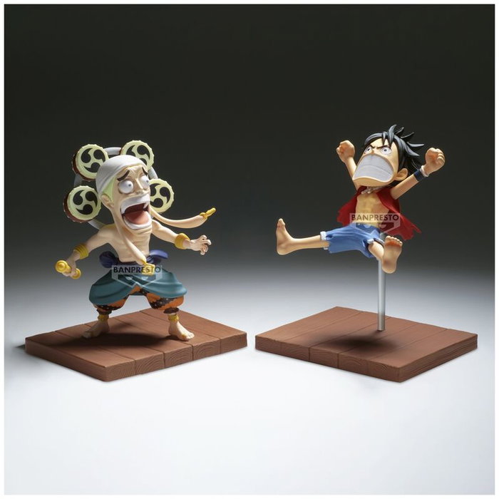 Banpresto Set de figurines Monkey D. Luffy & Enel One Piece World Collectable Log Stories