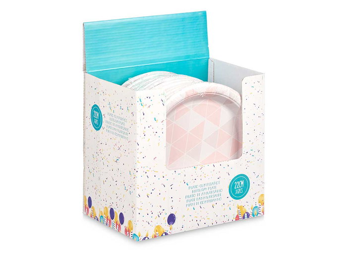 Arte Regal Set de 6 Assiettes en Papier 22 cm Motif Losanges Couleurs Variées (Set de 24)