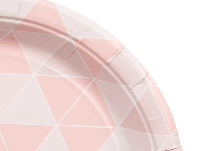 Arte Regal Set de 6 Assiettes en Papier 22 cm Motif Losanges Couleurs Variées (Set de 24)