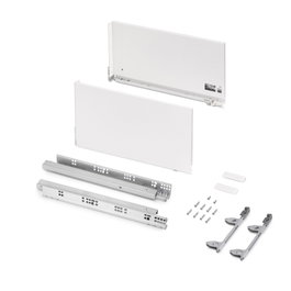 Emuca Tiroir extérieur Vertex avec réglages 3D, hauteur 242mm, blanc, 450mm de profondeur