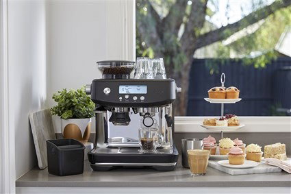 Sage Cafetière Espresso Automatique Barista Pro Noir SES878BTR4EEU1 avec Broyeur Cône LCD et Système ThermoJet - 54 mm, Digital PID