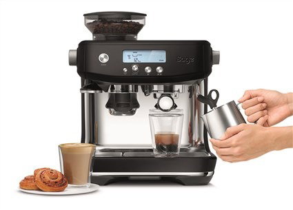 Sage Cafetière Espresso Automatique Barista Pro Noir SES878BTR4EEU1 avec Broyeur Cône LCD et Système ThermoJet - 54 mm, Digital PID