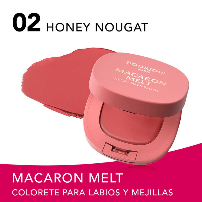 Bourjois Macaron Melt Blush Joues et Lèvres #2 Nougat au Miel 8 g Bourjois Macaron Melt Blush Joues et Lèvres #2 Nougat au Miel 8 g