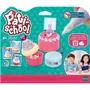 Epoch Jeu culinaire 32332 - Kit de décoration violet Pati-school pour enfants, 3 créations (boîte, porte-photo, porte-clés gâteau) avec poche à douille et pâte modelable