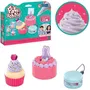 Epoch Jeu culinaire 32332 - Kit de décoration violet Pati-school pour enfants, 3 créations (boîte, porte-photo, porte-clés gâteau) avec poche à douille et pâte modelable