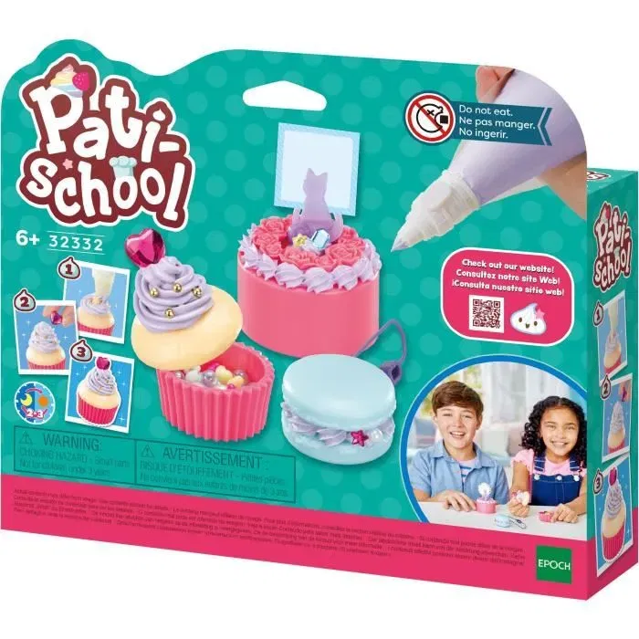 Epoch Jeu culinaire 32332 - Kit de décoration violet Pati-school pour enfants, 3 créations (boîte, porte-photo, porte-clés gâteau) avec poche à douille et pâte modelable Epoch Jeu culinaire 32332 - Kit de décoration violet Pati-school pour enfants, 3 créations (boîte, porte-photo, porte-clés gâteau) avec poche à douille et pâte modelable