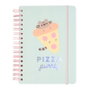 ERIK - Cahier A5 90 pages à couverture rigide - Reliure Wire-O, fermeture élastique, poche intérieure - Cuaderno A5 Foodie Pusheen