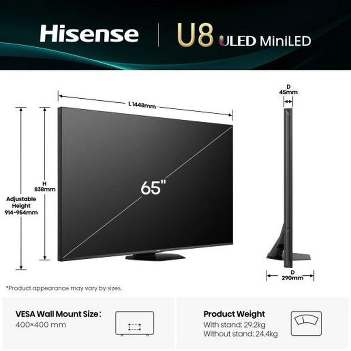 TV intelligente Hisense 65U8Q 65" 4K Ultra HD LED HDR