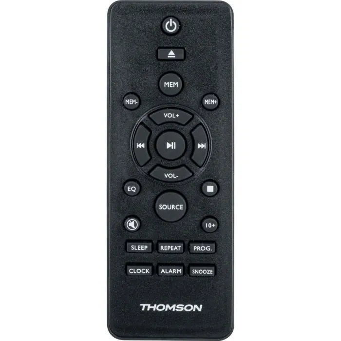 Thomson Micro-chaîne Bluetooth Radio FM/CD/MP3/USB - 2x10W RMS, Tuner FM RDS, Prise Casque, Télécommande, Alimentation 230V