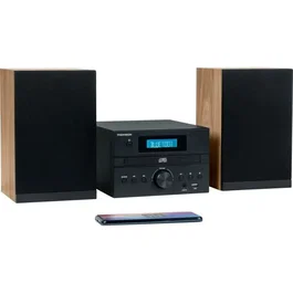 Thomson Micro-chaîne Bluetooth Radio FM/CD/MP3/USB - 2x10W RMS, Tuner FM RDS, Prise Casque, Télécommande, Alimentation 230V