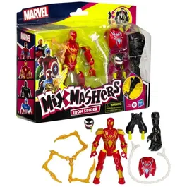 Hasbro MixMashers Marvel Iron Spider Deluxe Figurine 12 cm Personnalisable à Mélanger et Combiner avec Accessoires, Dès 4 Ans