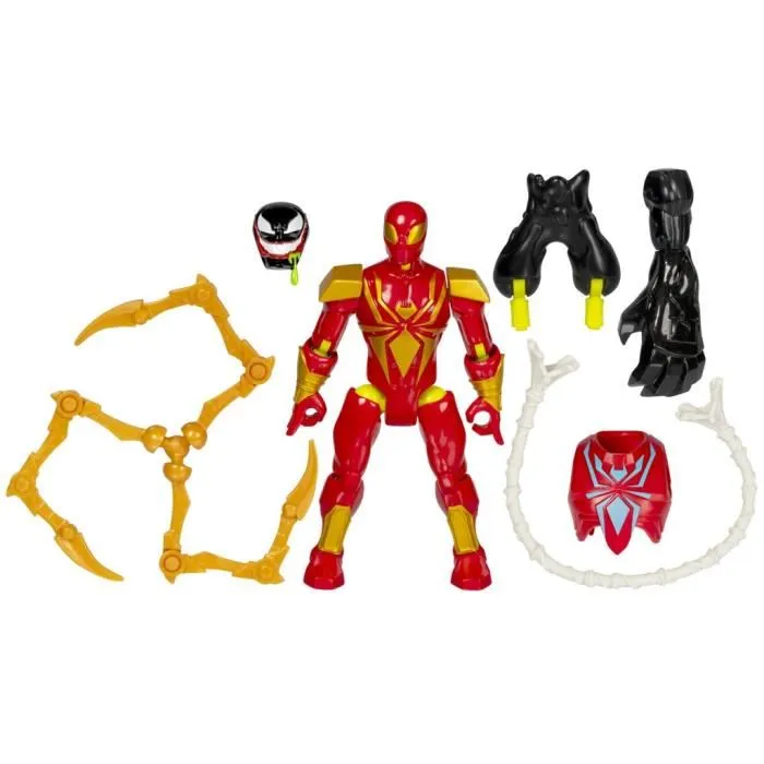 Hasbro MixMashers Marvel Iron Spider Deluxe Figurine 12 cm Personnalisable à Mélanger et Combiner avec Accessoires, Dès 4 Ans