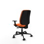 Chaise Alares Synchrone/Traslack Tissu Orange Base en nylon noir Accoudoir 1D Sans appui-tête Roulettes 65mm nylon