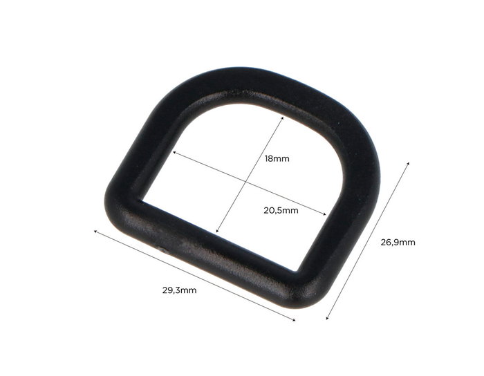 Innspiro Anneaux en forme de D en plastique noir, 20,5 mm (Lot de 5) Innspiro Anneaux en forme de D en plastique noir, 20,5 mm (Lot de 5)
