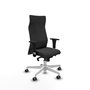 Piqueras Y Crespo Fauteuil Albacete, Mécanisme Sincro, Similicuir Gris Foncé, Base Blanche