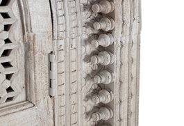 GINER Y COLOMER Armadio en bois de manguier blanc décapé, buffet de rangement rustique 180x110x40 cm (assemblé)