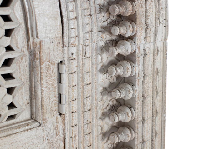 GINER Y COLOMER Armadio en bois de manguier blanc décapé, buffet de rangement rustique 180x110x40 cm (assemblé)