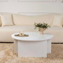 Table basse Moira ronde blanc naturel