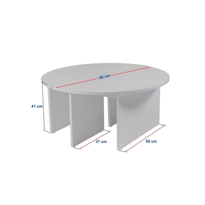 Table basse Moira ronde blanc naturel