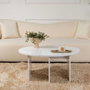 Table basse Moira ronde blanc naturel