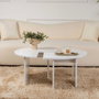 Table basse Moira ronde blanc naturel
