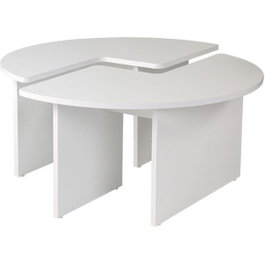 Table basse Moira ronde blanc naturel