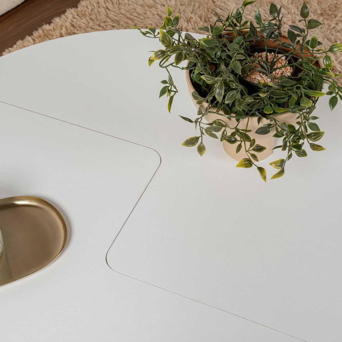 Table basse Moira ronde blanc naturel