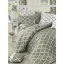 Parure de Lit 240 x 220 cm - 1 Housse de Couette + 2 Taies d'Oreiller 60x60 cm - Coton Renforcé 100% - 140 Fils - Gris