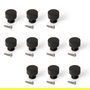 Emuca Lot de 10 boutons pour meubles Argos, diamètre 30mm, Aluminium, Peint en noir