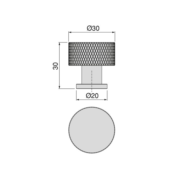 Emuca Lot de 10 boutons pour meubles Argos, diamètre 30mm, Aluminium, Peint en noir