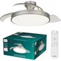 Philips Atlas Ventilateur de Plafond à Pales Rétractables 106 cm Nickel avec Éclairage LED Intégré et Télécommande