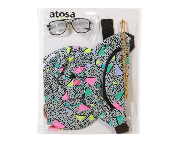 Set Années 80 Surtido de 4 Pièces avec Accessoires Néon - Complet pour Fête Rétro, Déguisement de Danseur et Thème Série Ancienne