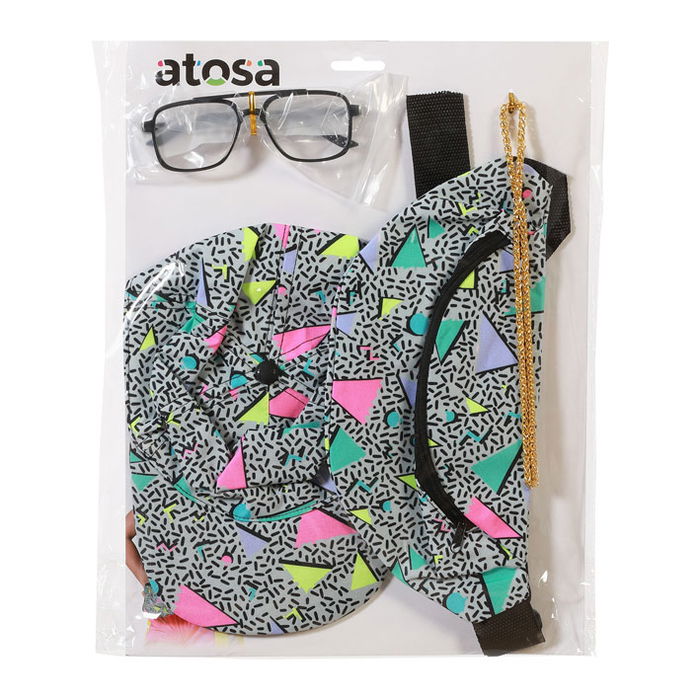 Set Années 80 Surtido de 4 Pièces avec Accessoires Néon - Complet pour Fête Rétro, Déguisement de Danseur et Thème Série Ancienne